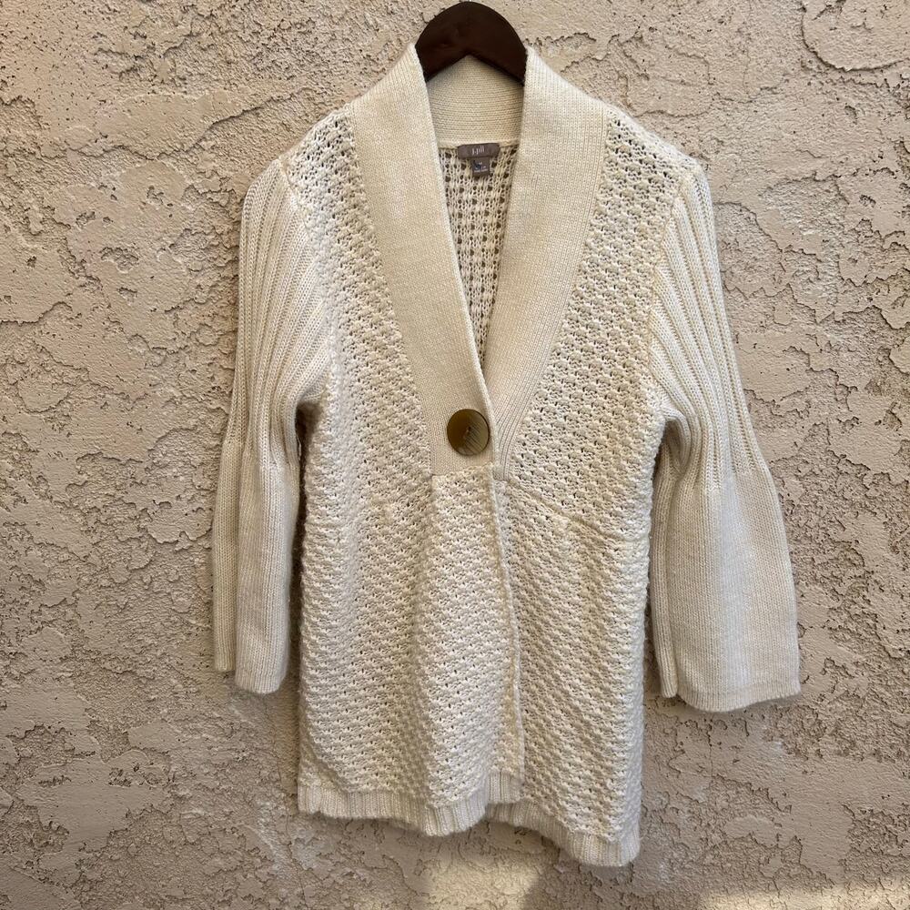 J. Jill Alpaca Blend Chunky Knit Bell Sleeve Cardigan Size Womens Medium